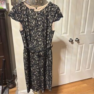 Talbots Black Lace Midi Dress size 10